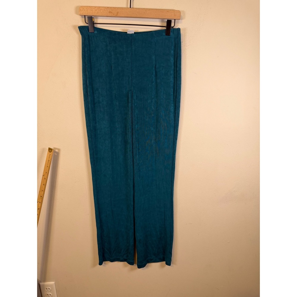 Chico's Women Travelers Ribbed Slinky Knit Pants Teal 0R